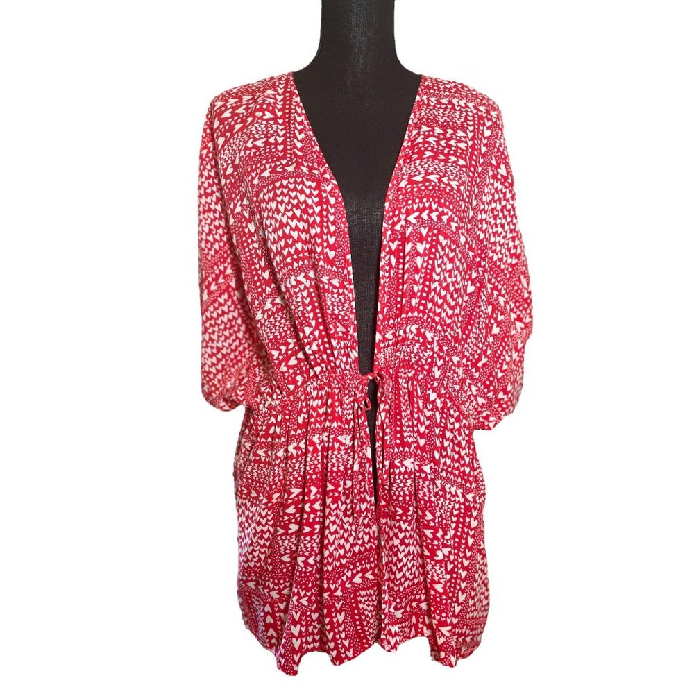 Victoria's Secret short kimono robe heart print OS